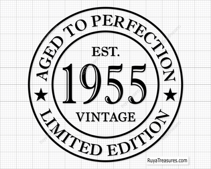 70th Birthday Aged to Perfection Svg