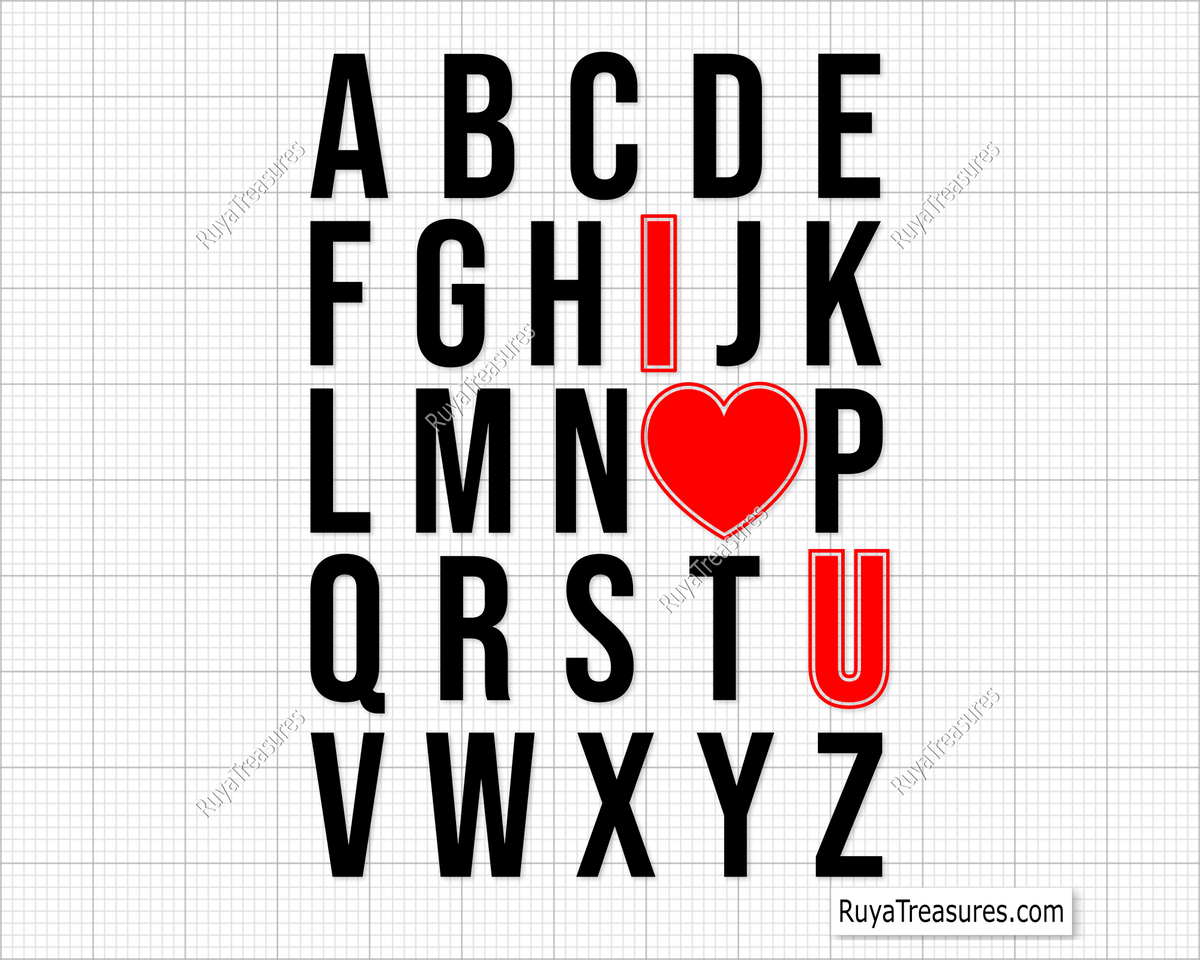 ABC I love you svg