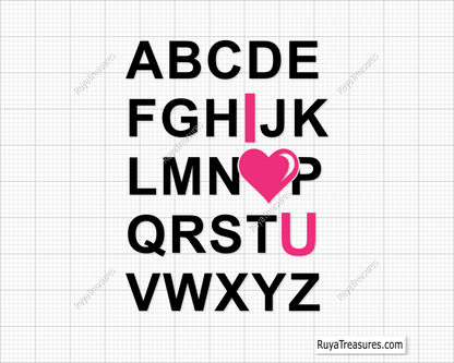 ABC I love you svg