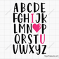 I Love You Alphabet Svg, Love Letters Svg, Valentine’s Day, Love Svg