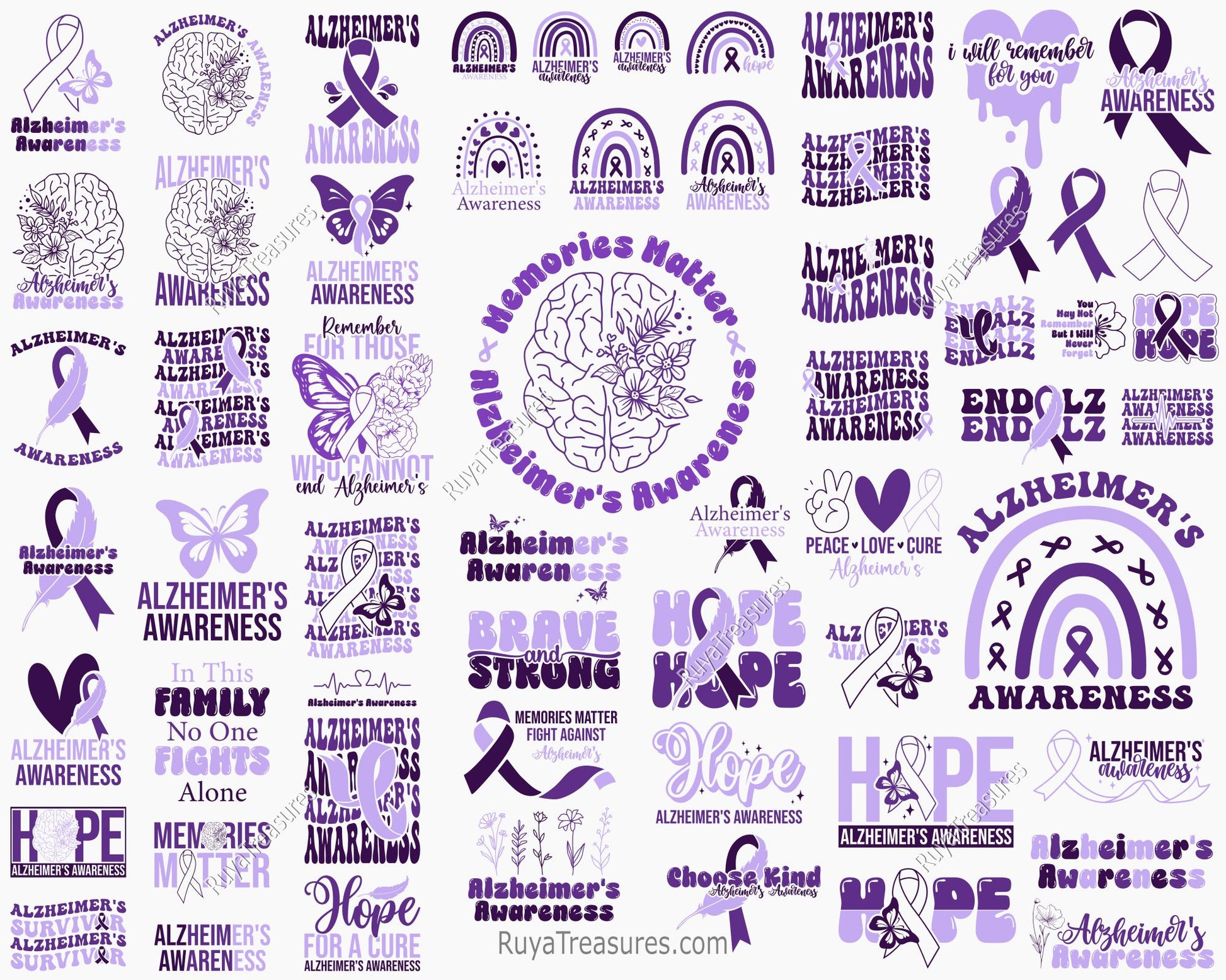 Alzheimer's Awareness Svg Bundle