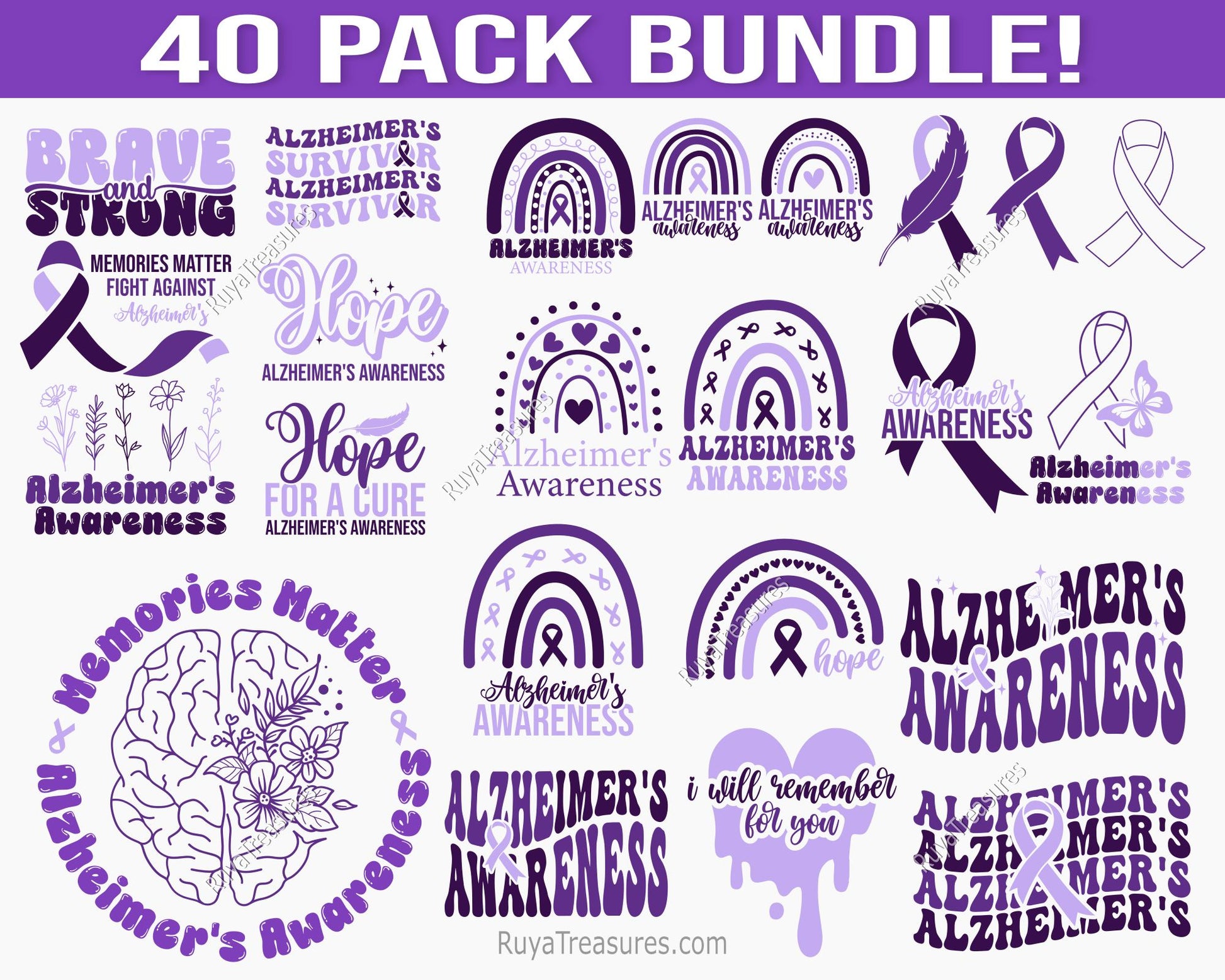 Alzheimer's Awareness Svg Bundle