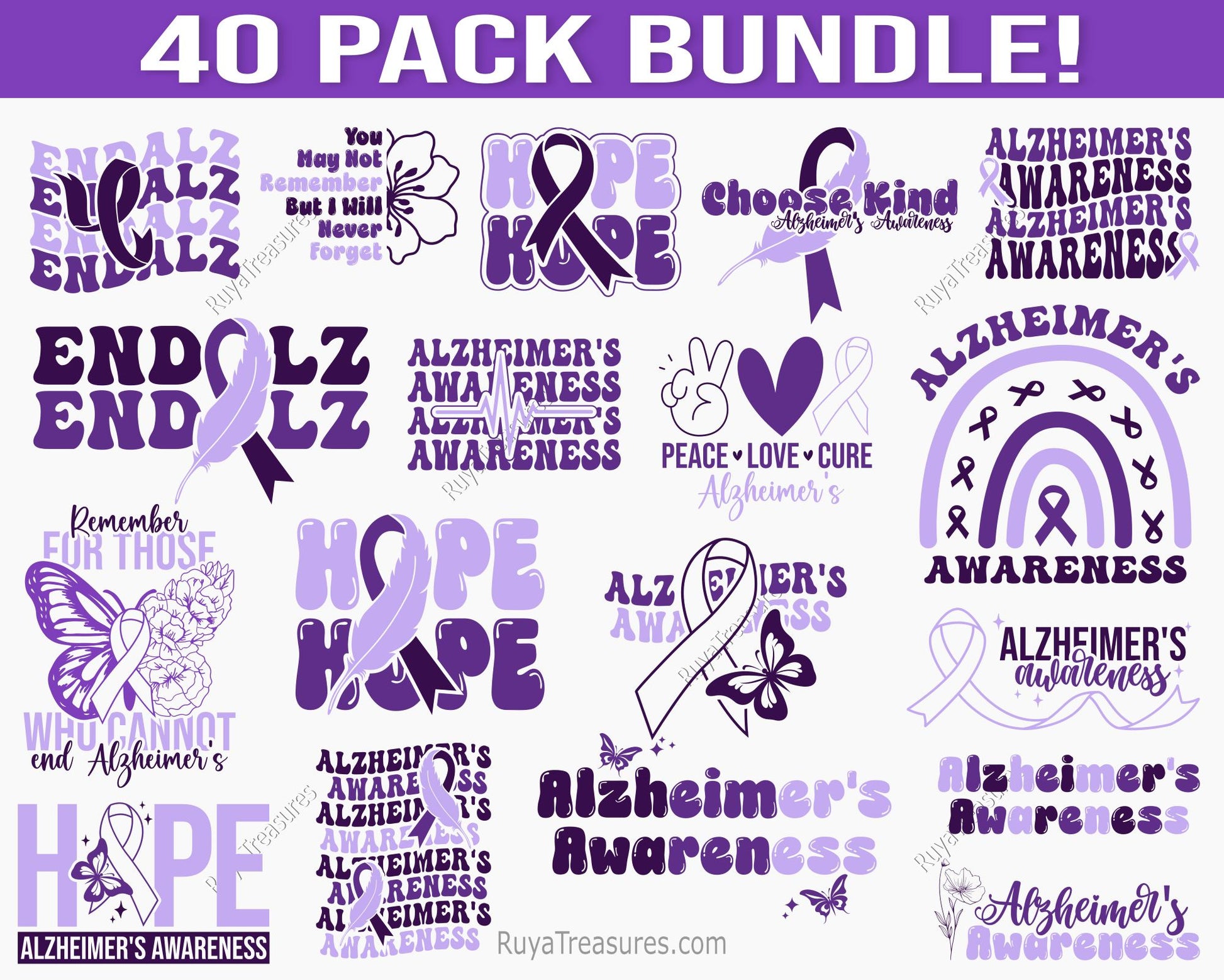 Alzheimer's Awareness Svg Bundle