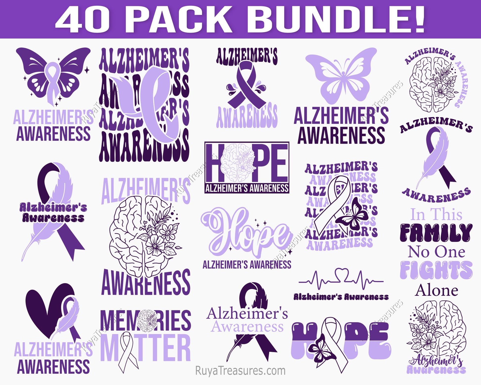 Alzheimer's Awareness Svg Bundle