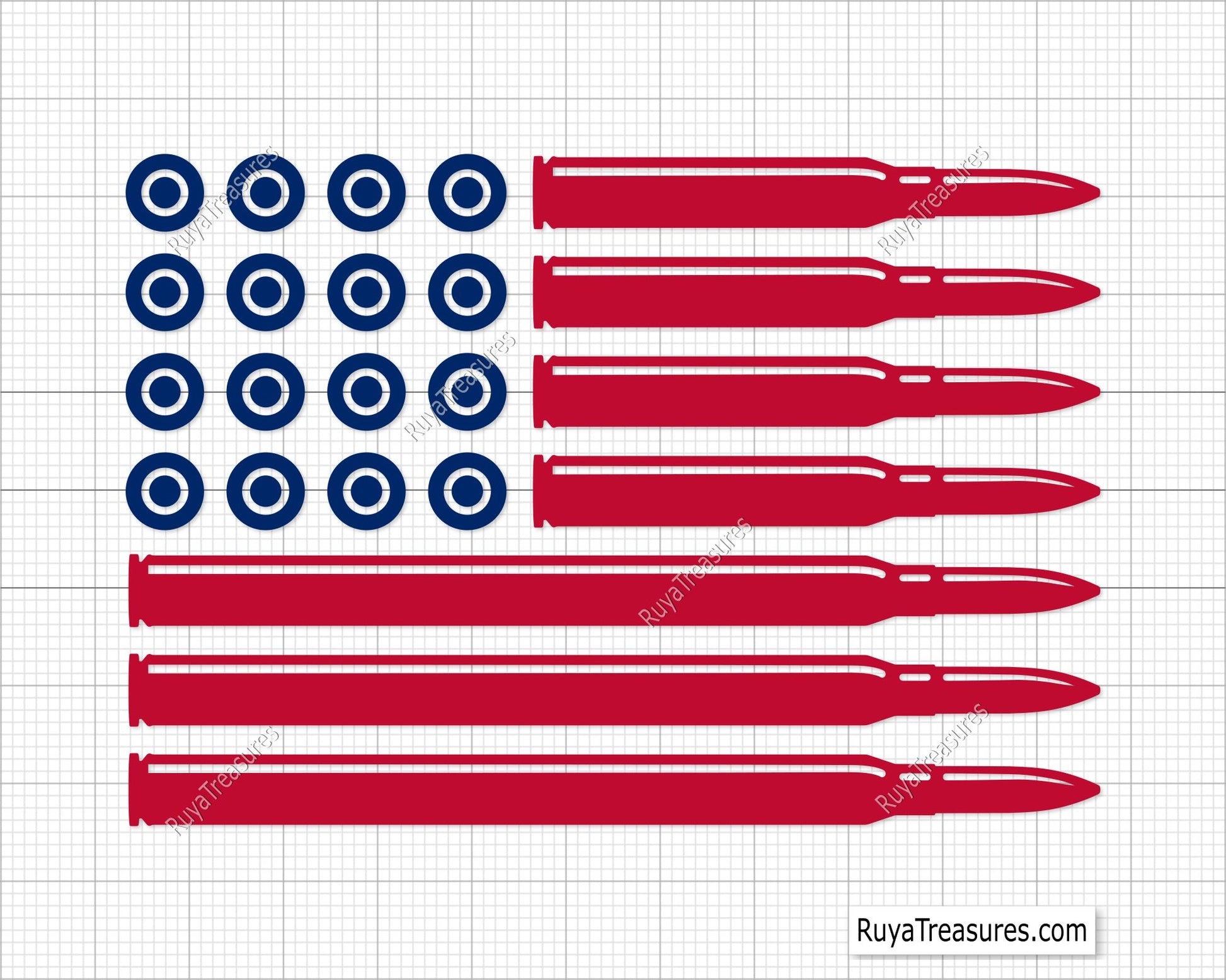 American Bullet Flag Svg Png