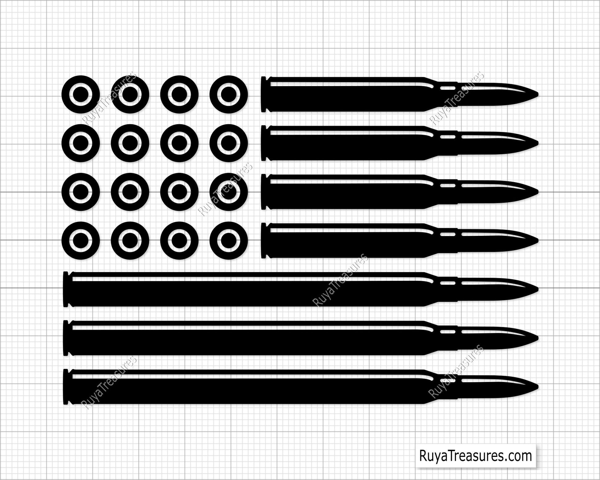 American Bullet Flag Svg Png