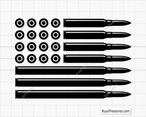 American Bullet Flag Svg Png