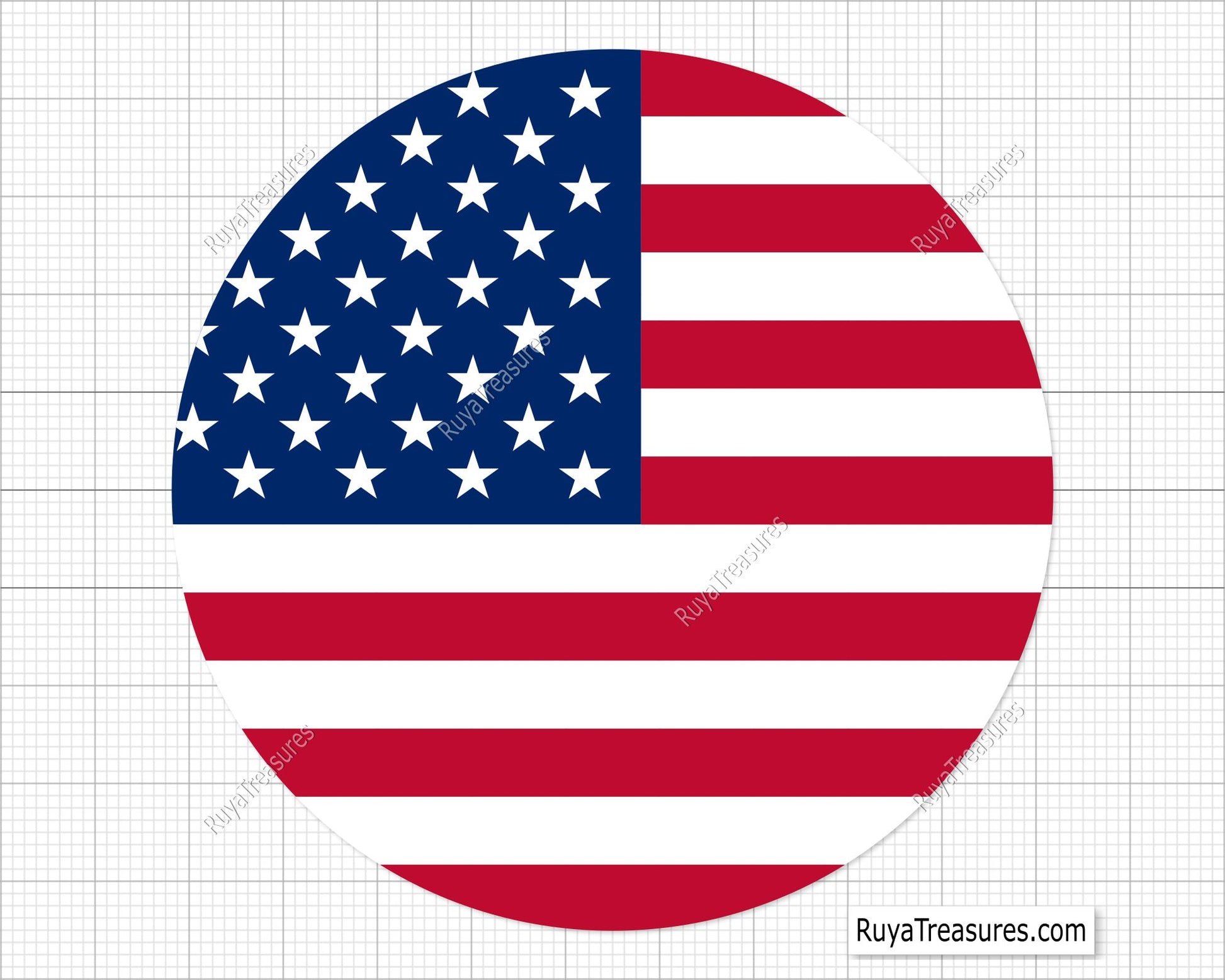 American Circle Flag Svg