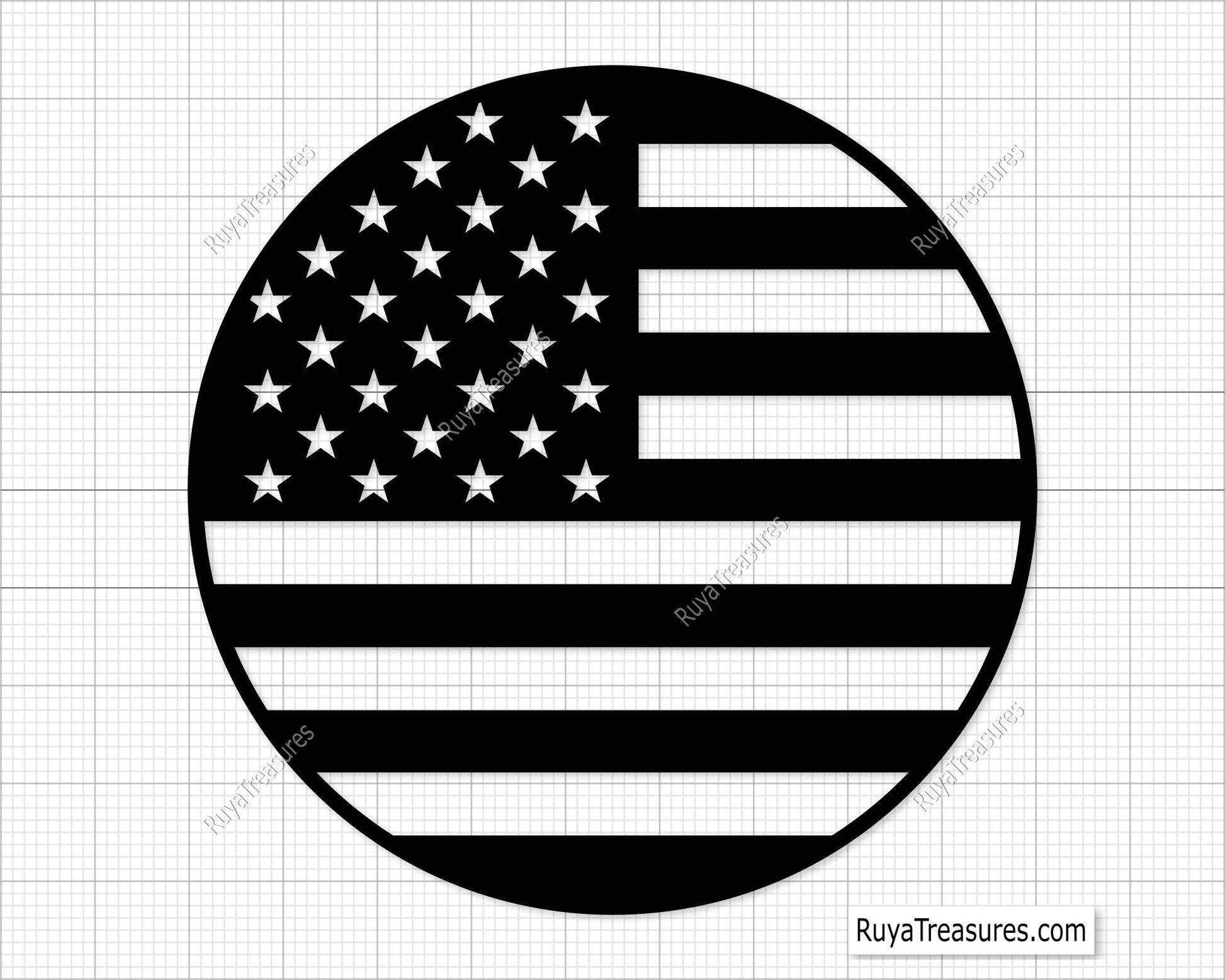 American Circle Flag Svg
