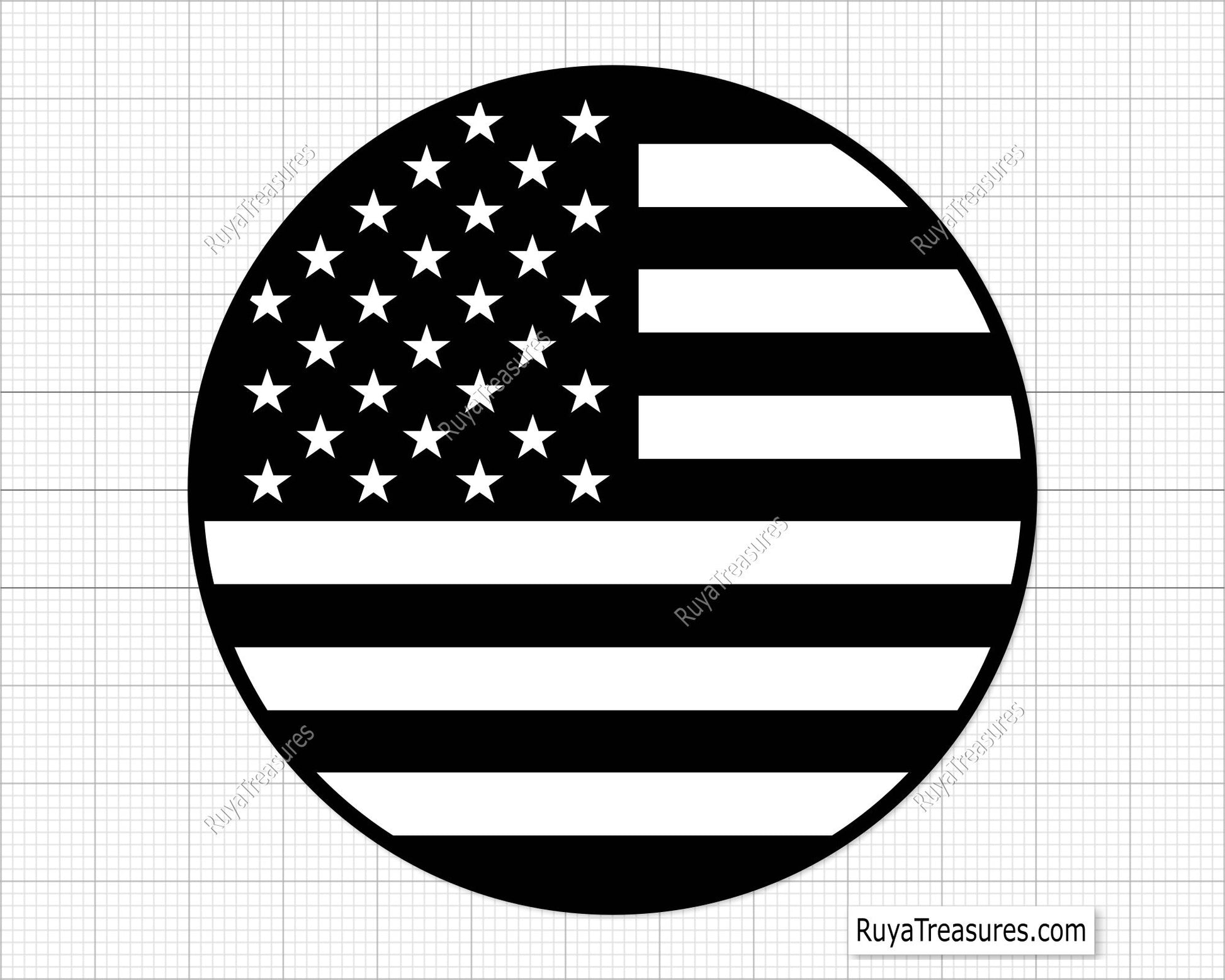 American Circle Flag Svg