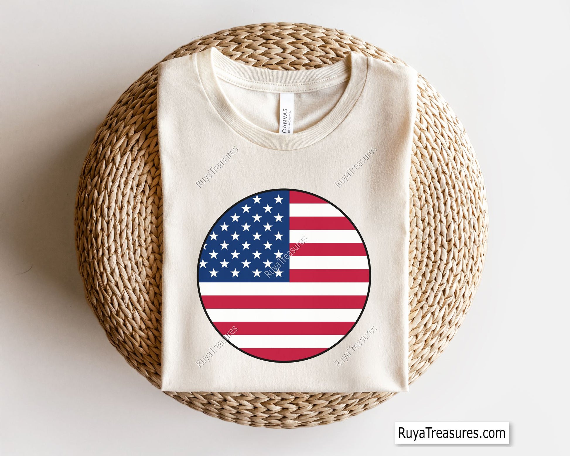 American Circle Flag Svg