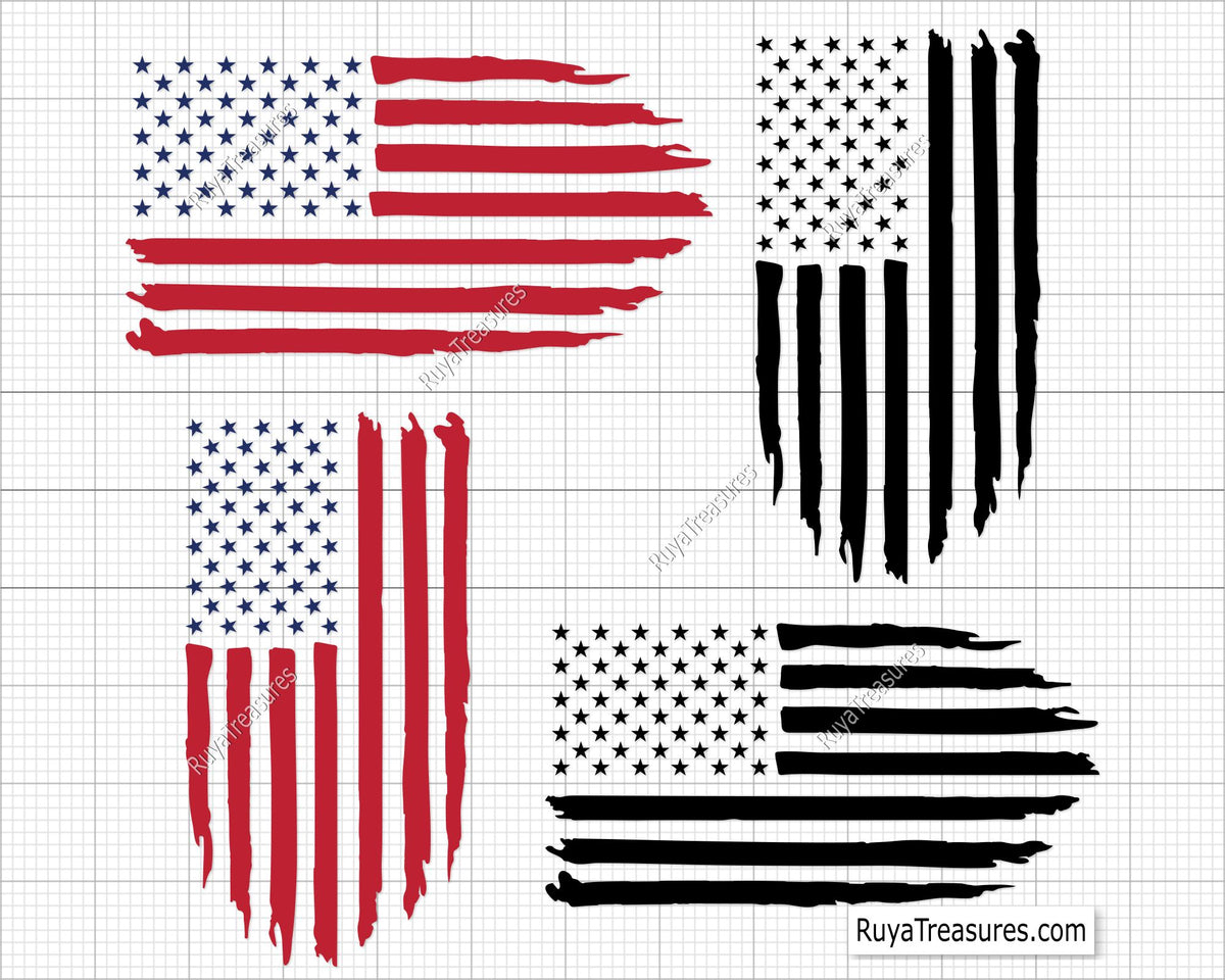 American Distressed Flag Svg