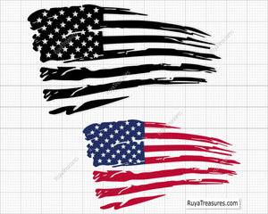 American Distressed Flag Svg