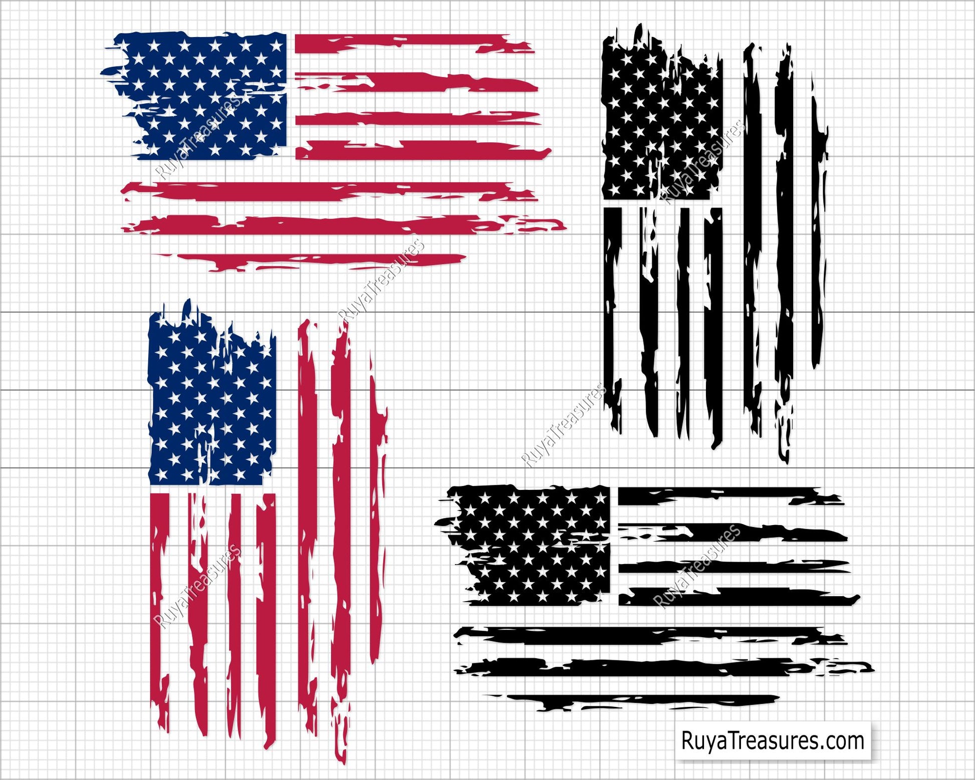 American Distressed Flag Svg