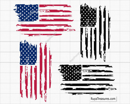 American Distressed Flag Svg