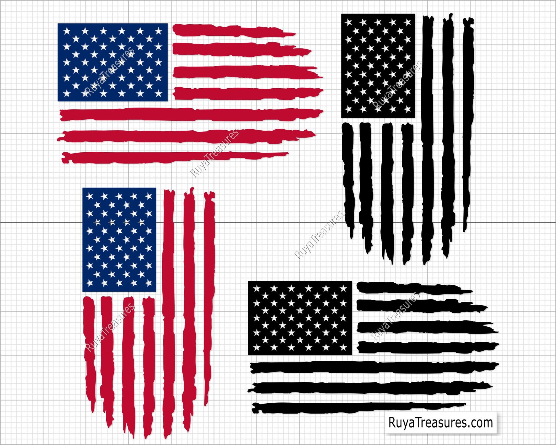 American Distressed Flag Svg 
