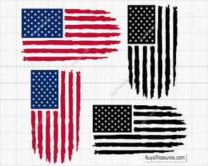 American Distressed Flag Svg 