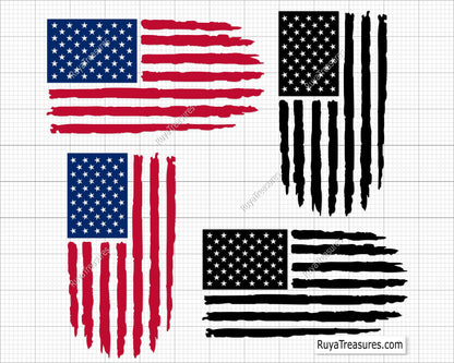American Distressed Flag Svg 