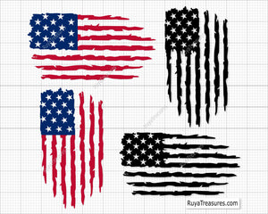 American Distressed Flag Svg
