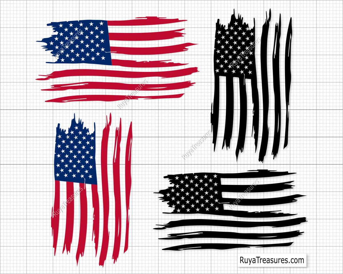 American Distressed Flag Svg