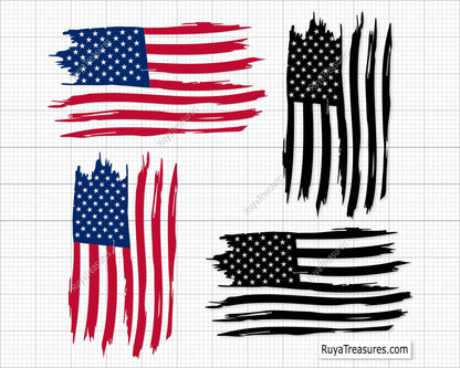 American Distressed Flag Svg