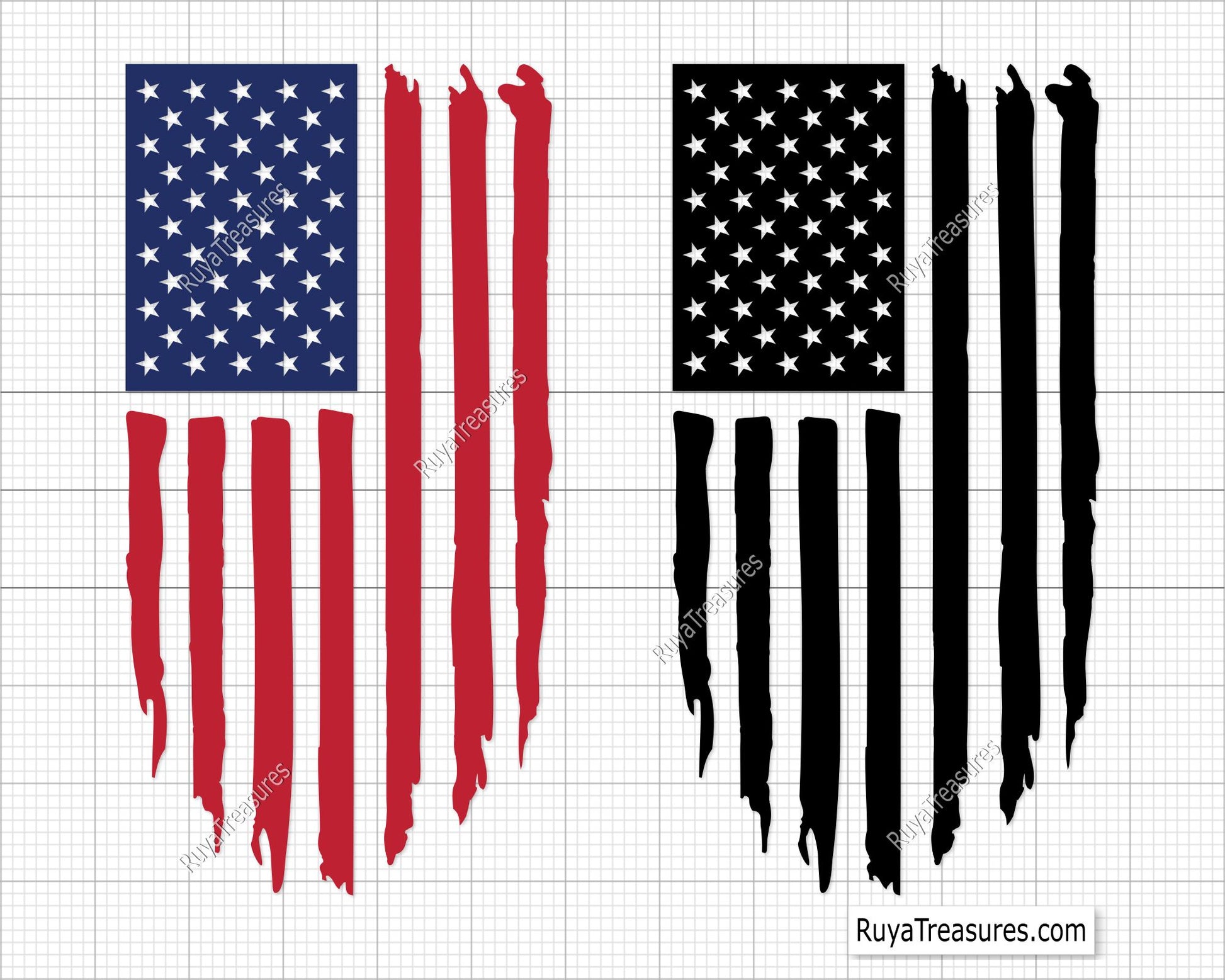 American Distressed Flag Svg
