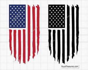 American Distressed Flag Svg