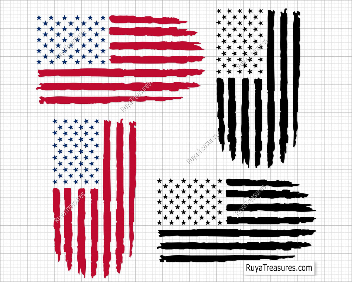 American Distressed Flag Svg