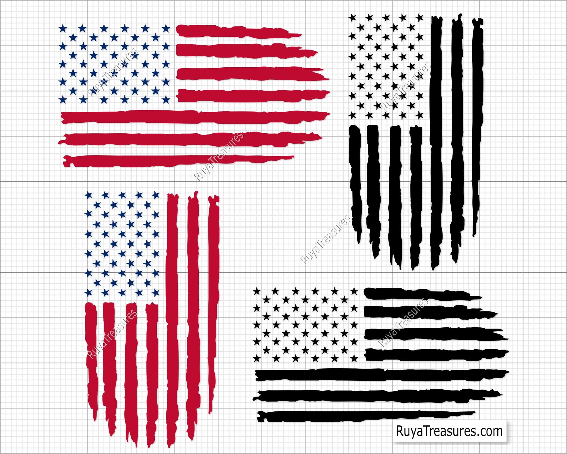 American Distressed Flag Svg