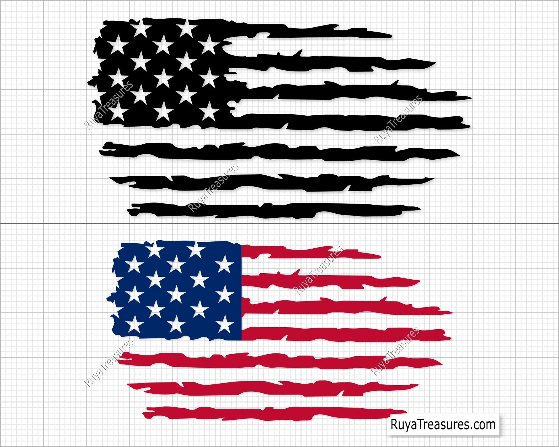 American Distressed Flag Svg