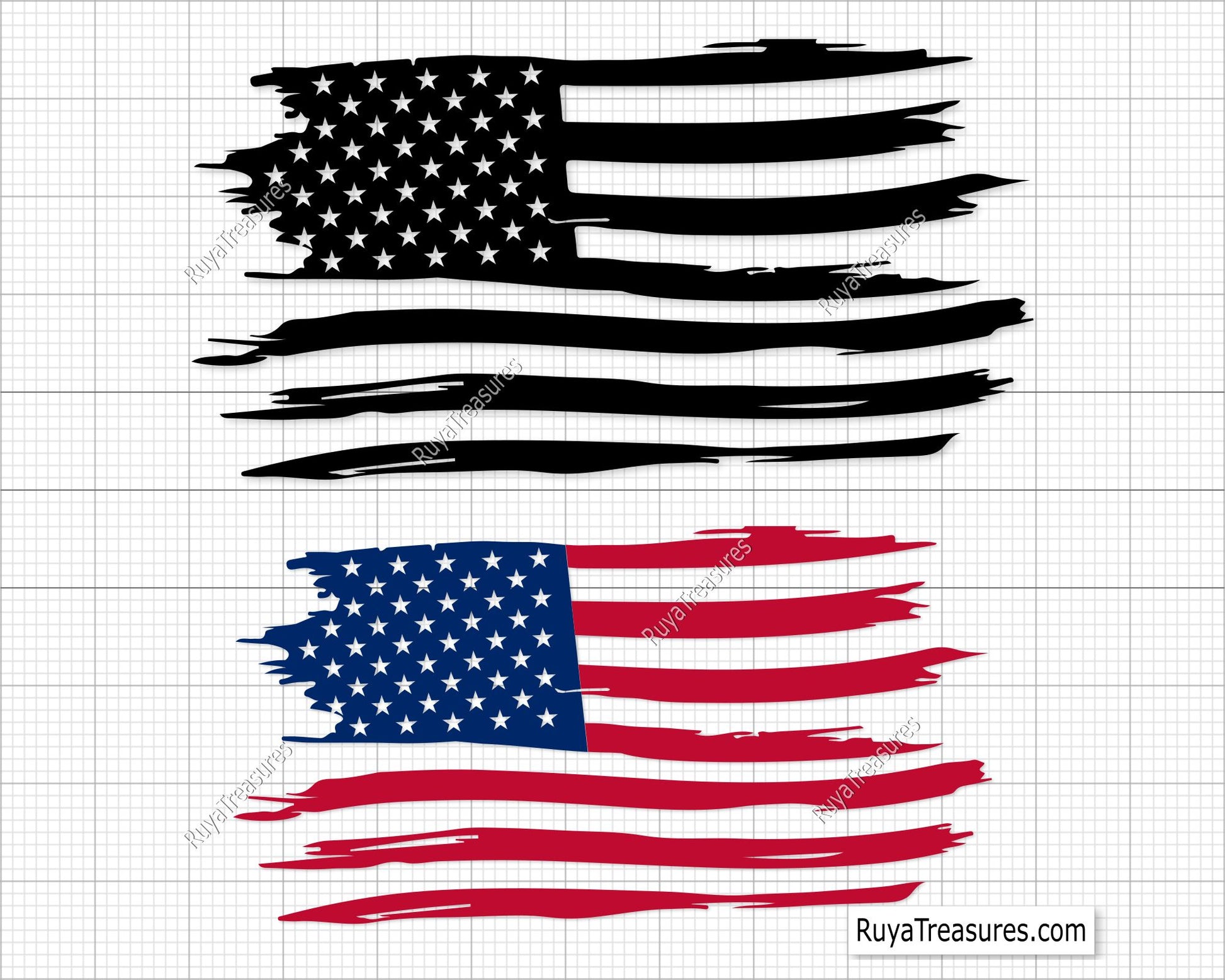 American Distressed Flag Svg