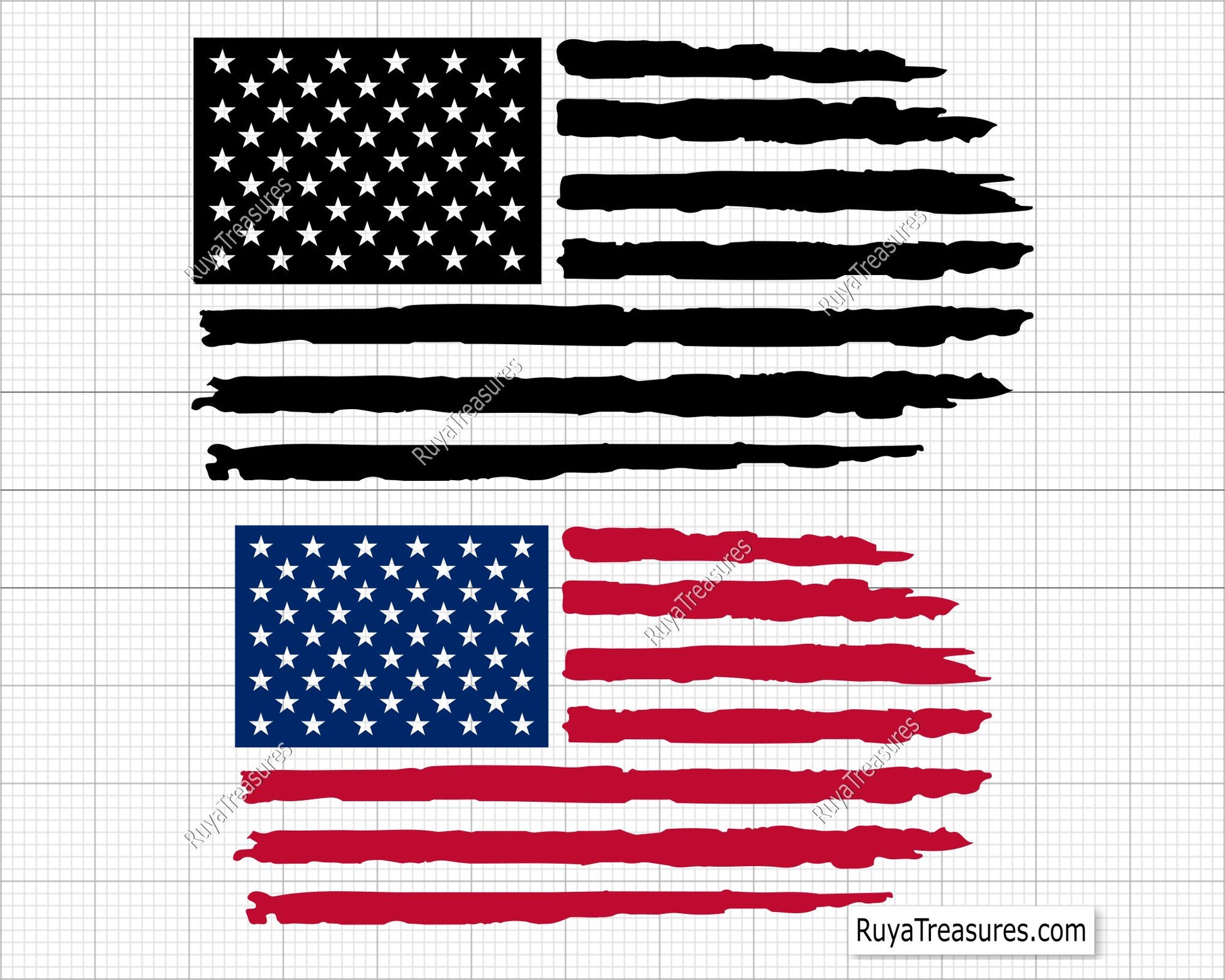 American Distressed Flag Svg 