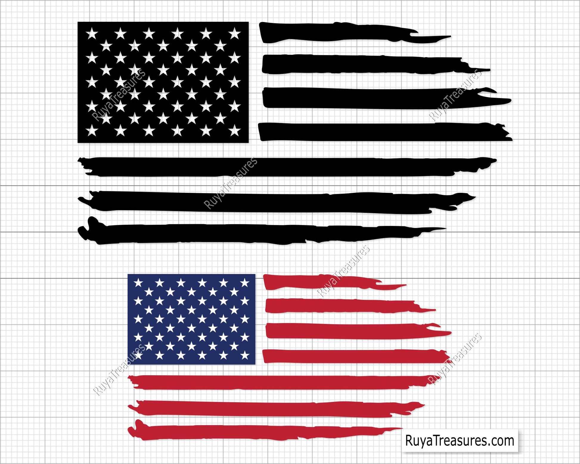 American Distressed Flag Svg