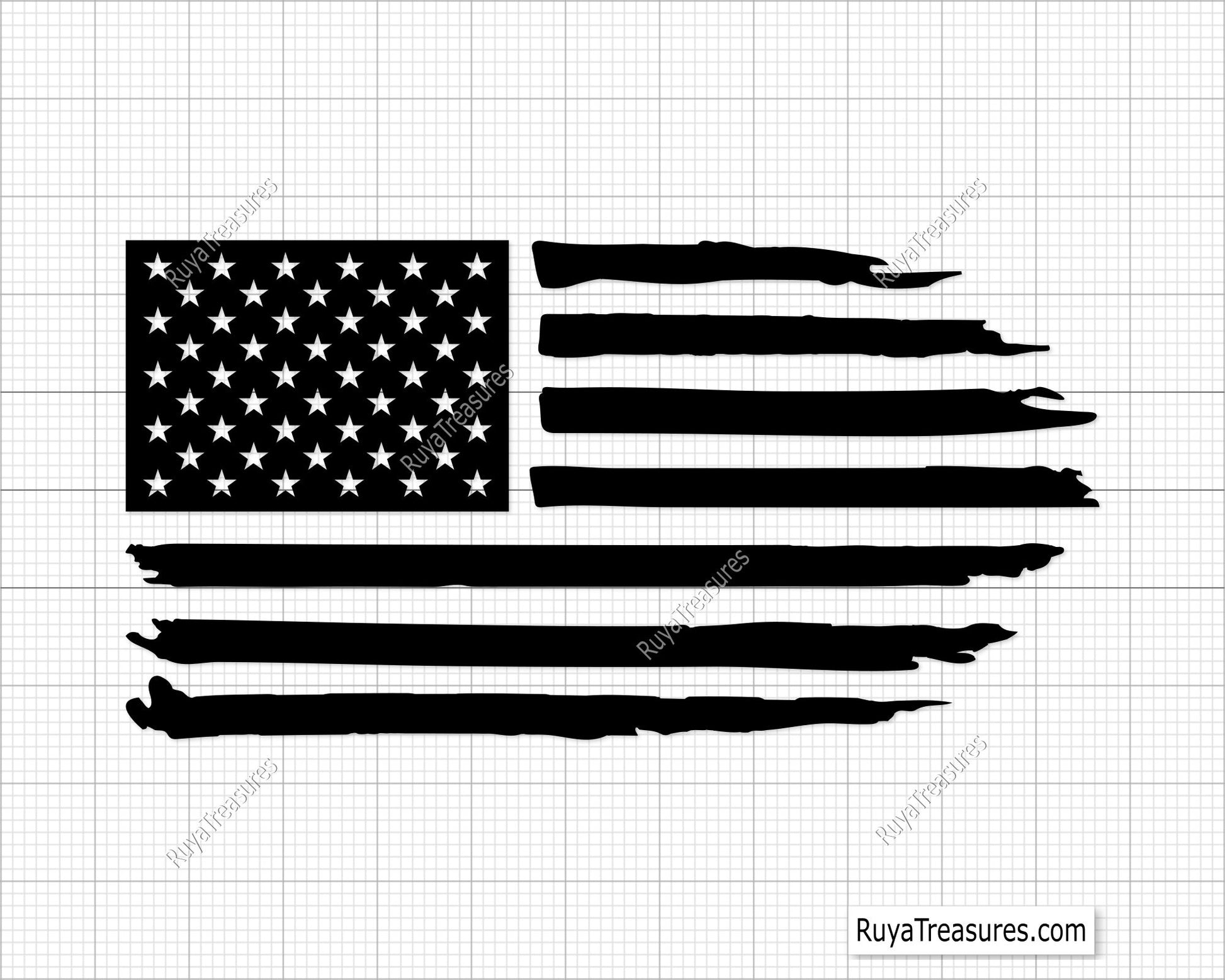American Distressed Flag Svg