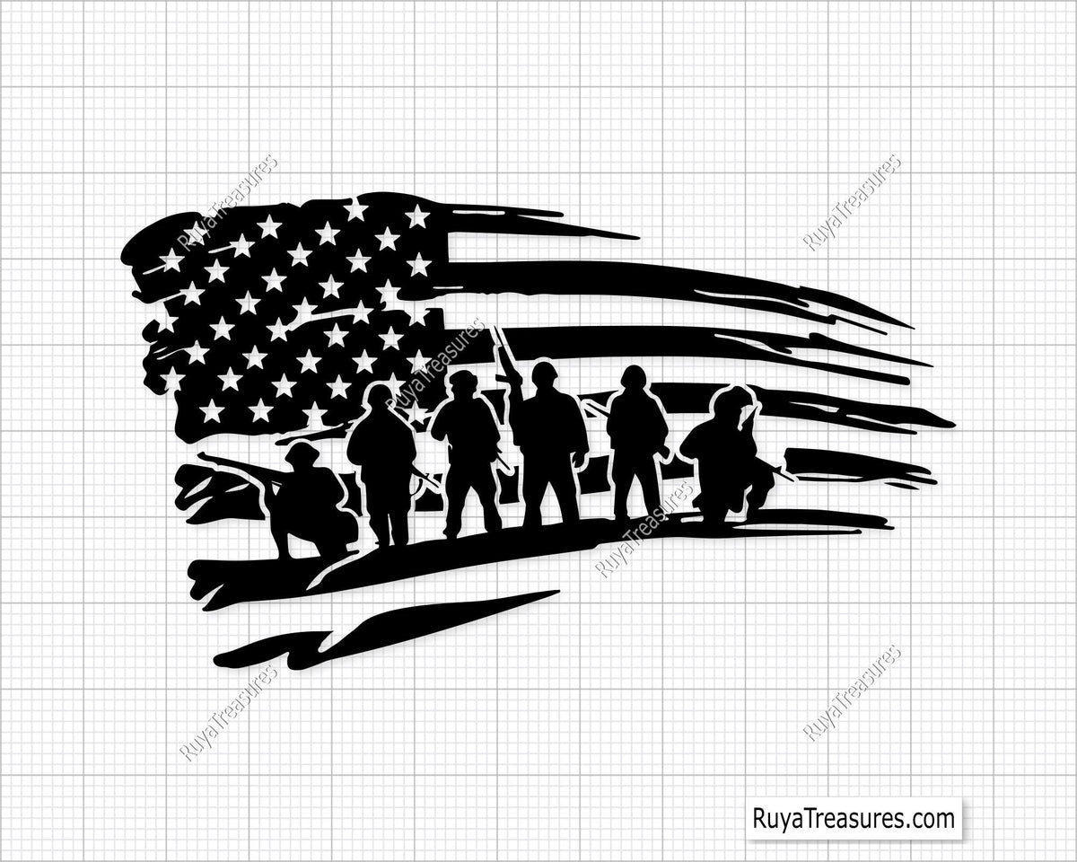 Frontliners American Flag Svg, Patriotic Flag Svg, Military Flag Svg