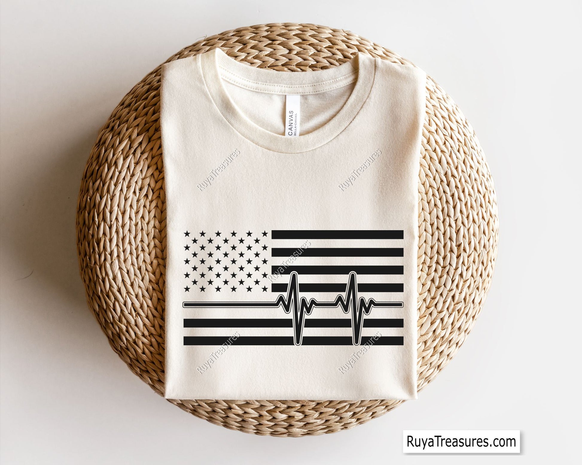 US Flag Heartbeat Free Svg