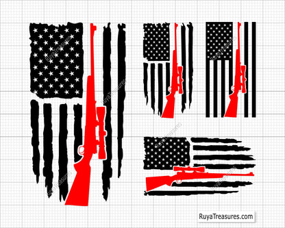 American Flag Sniper Svg