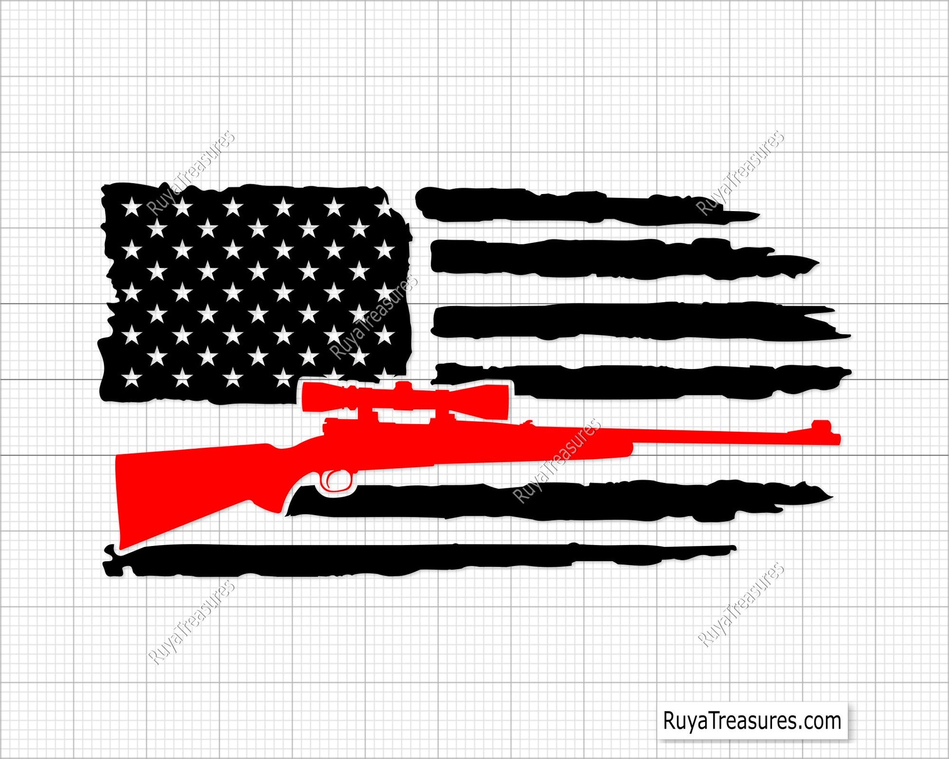 American Flag Sniper Svg