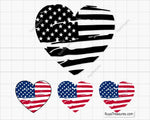 USA Flag Heart Svg
