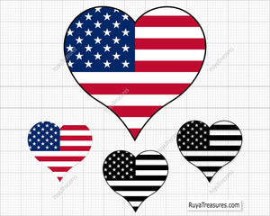 American Heart Flag Svg