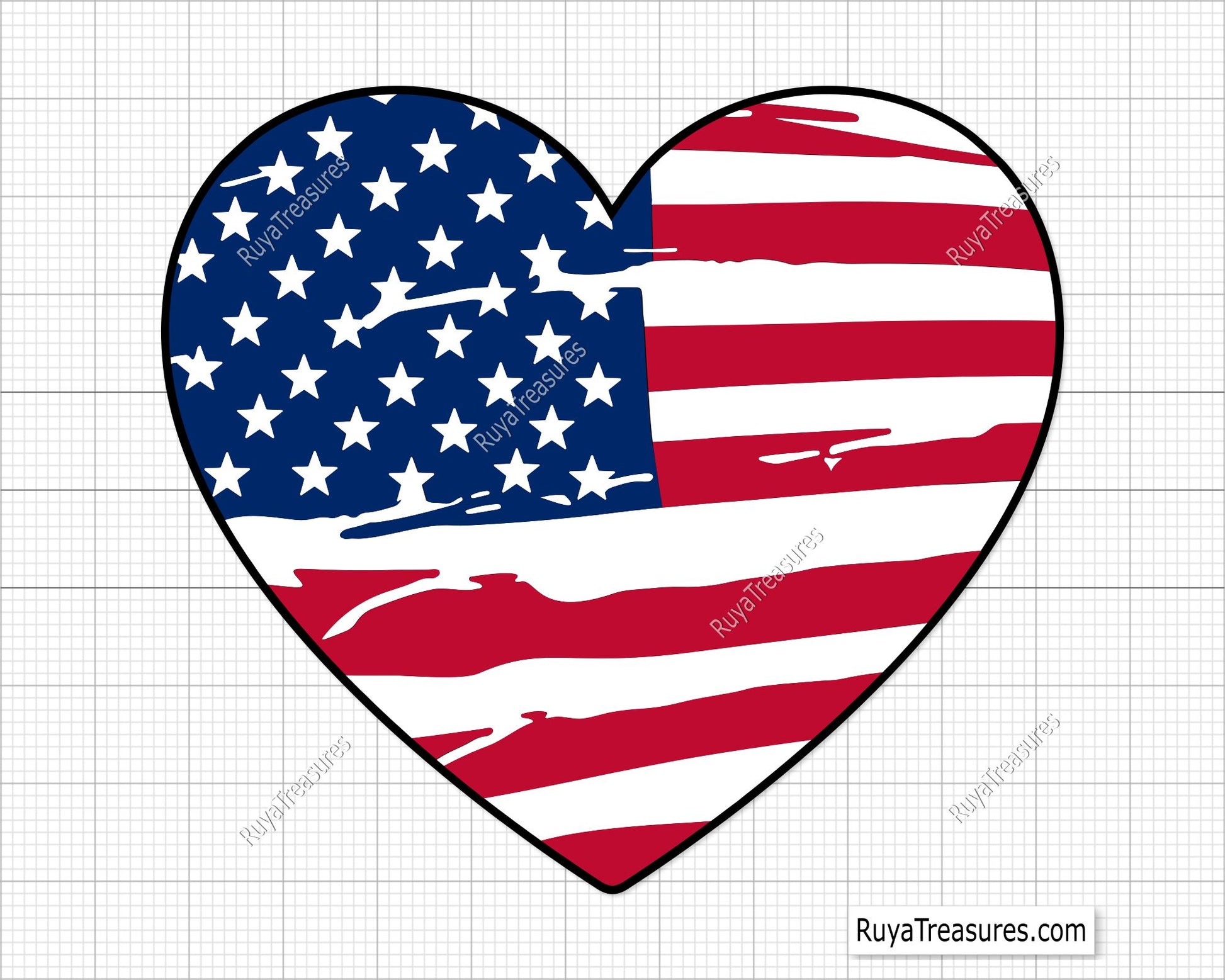USA Flag Heart Svg