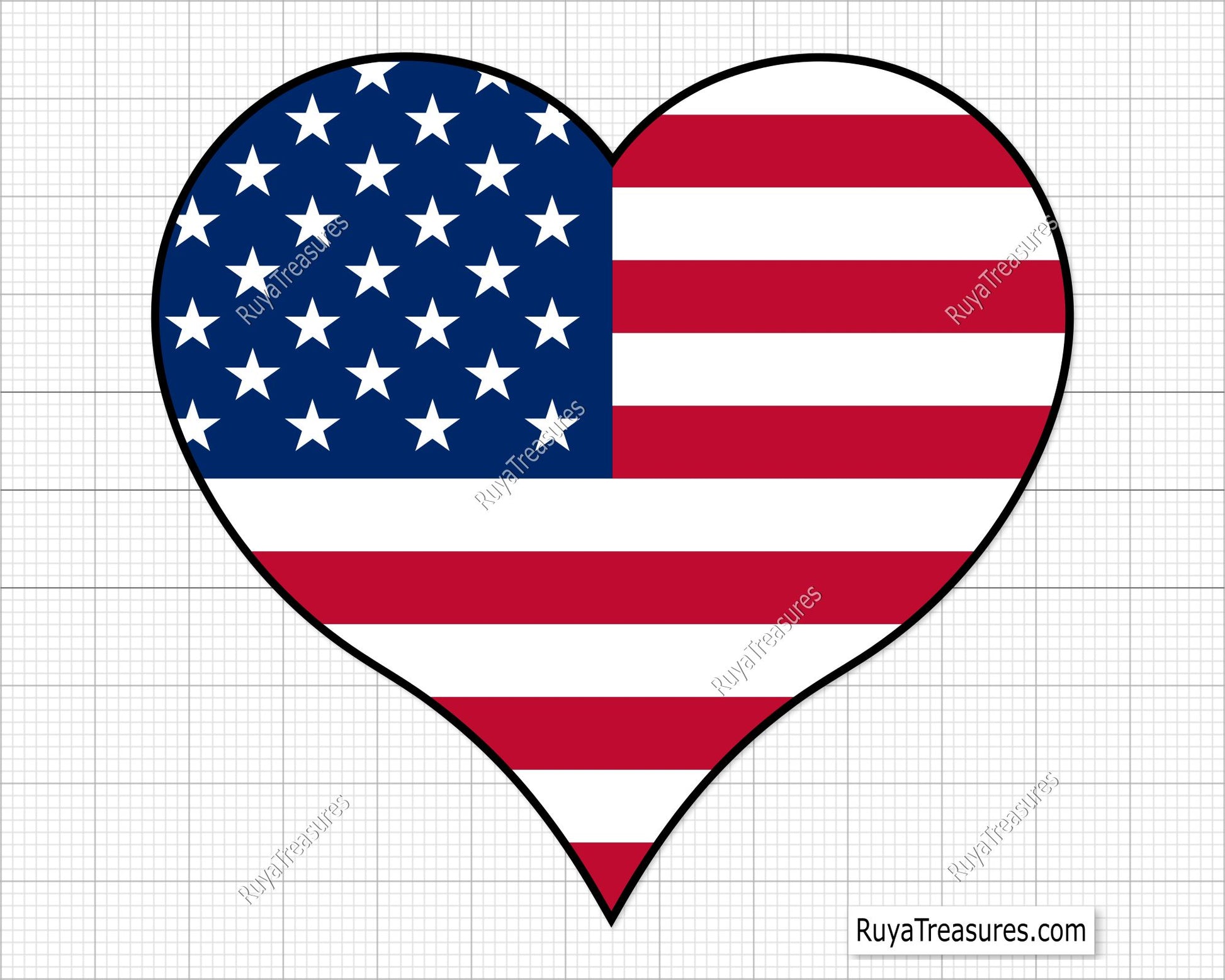 American Heart Flag Svg