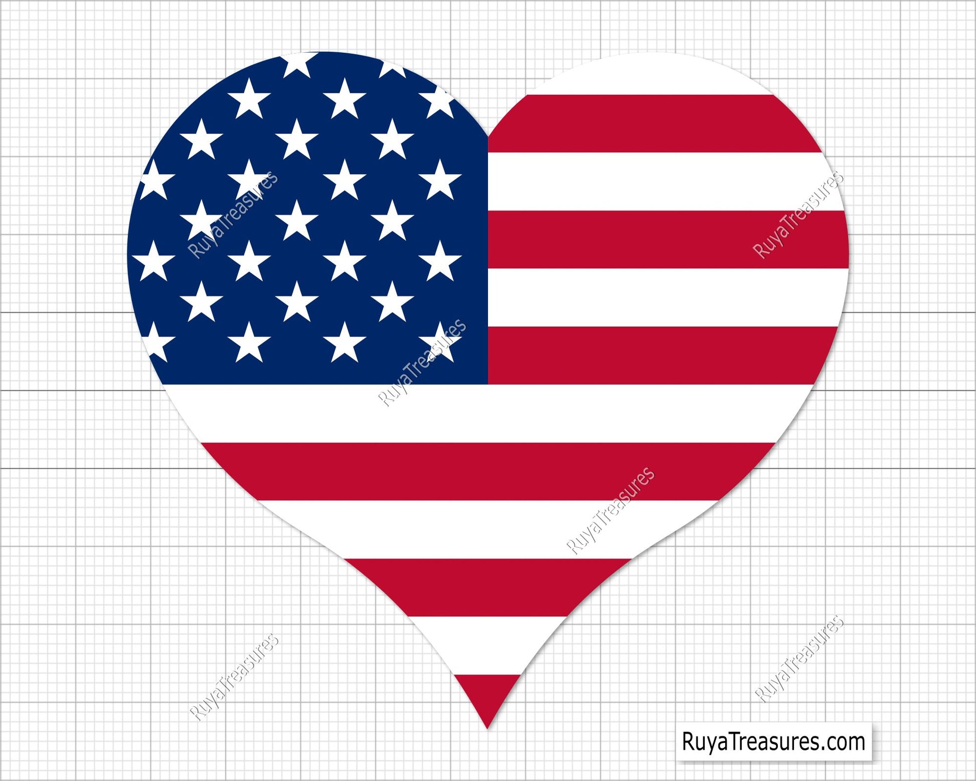 American Heart Flag Svg