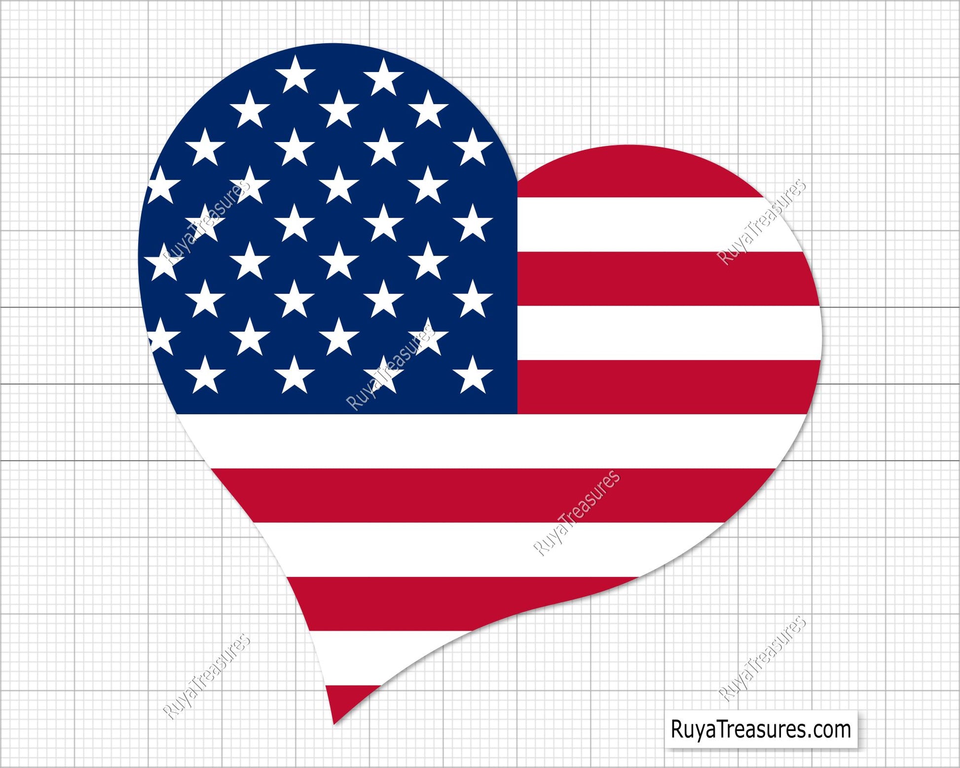 American Heart Flag Svg 