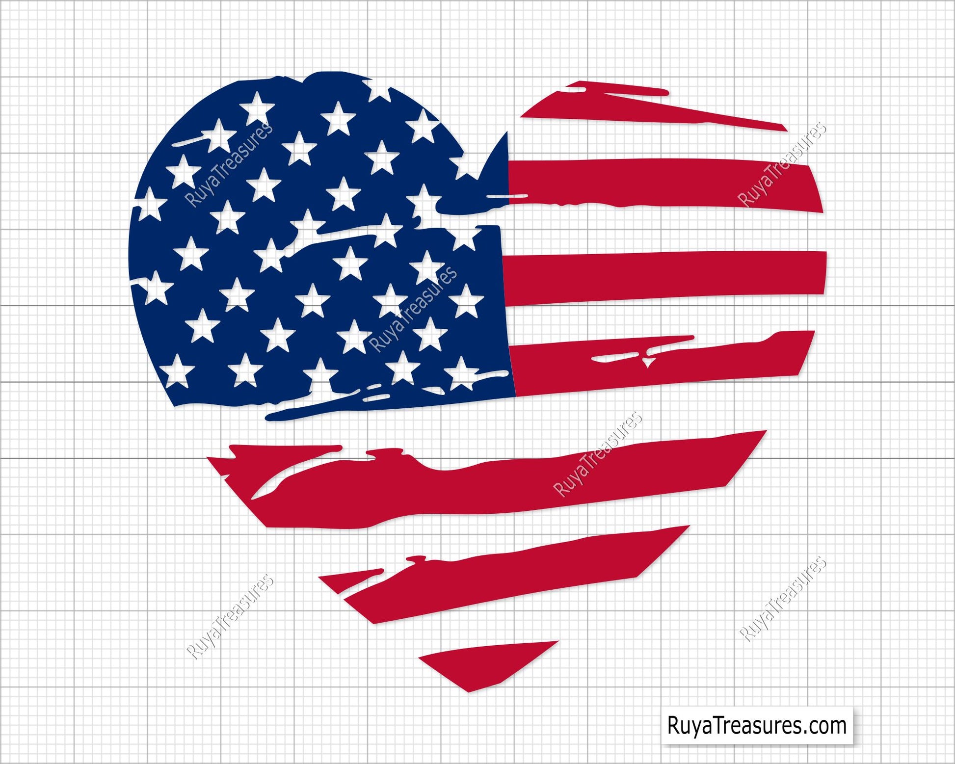 USA Flag Heart Svg