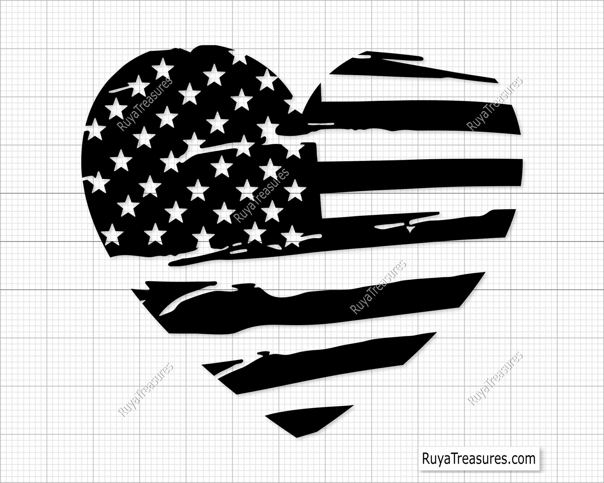 American Heart Flag Svg