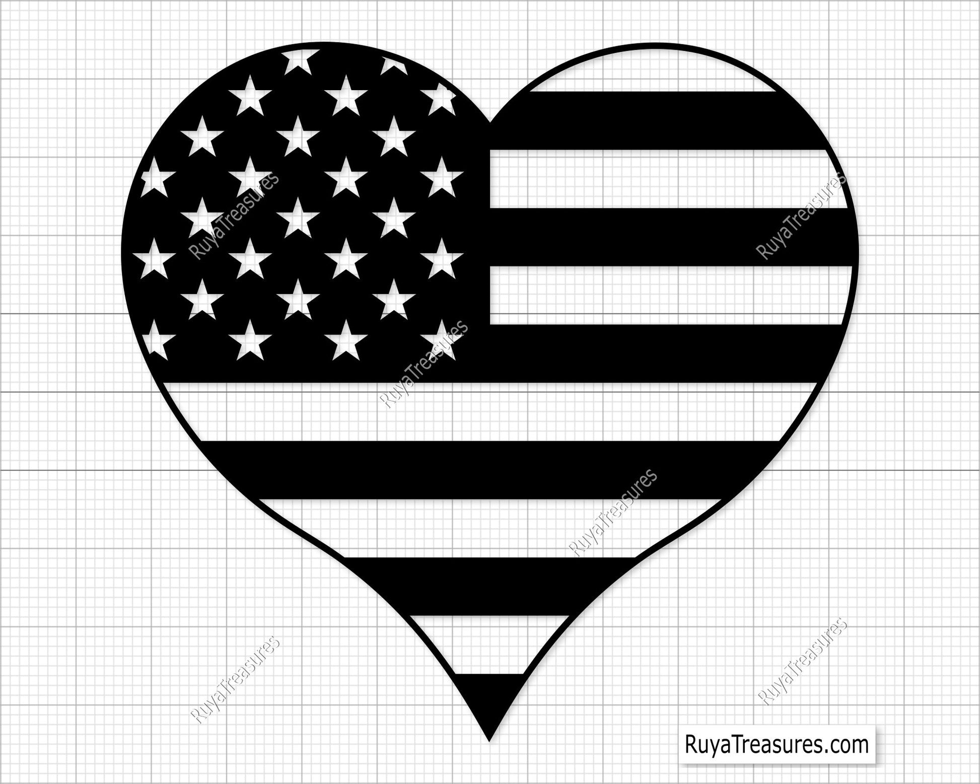 American Heart Flag Svg