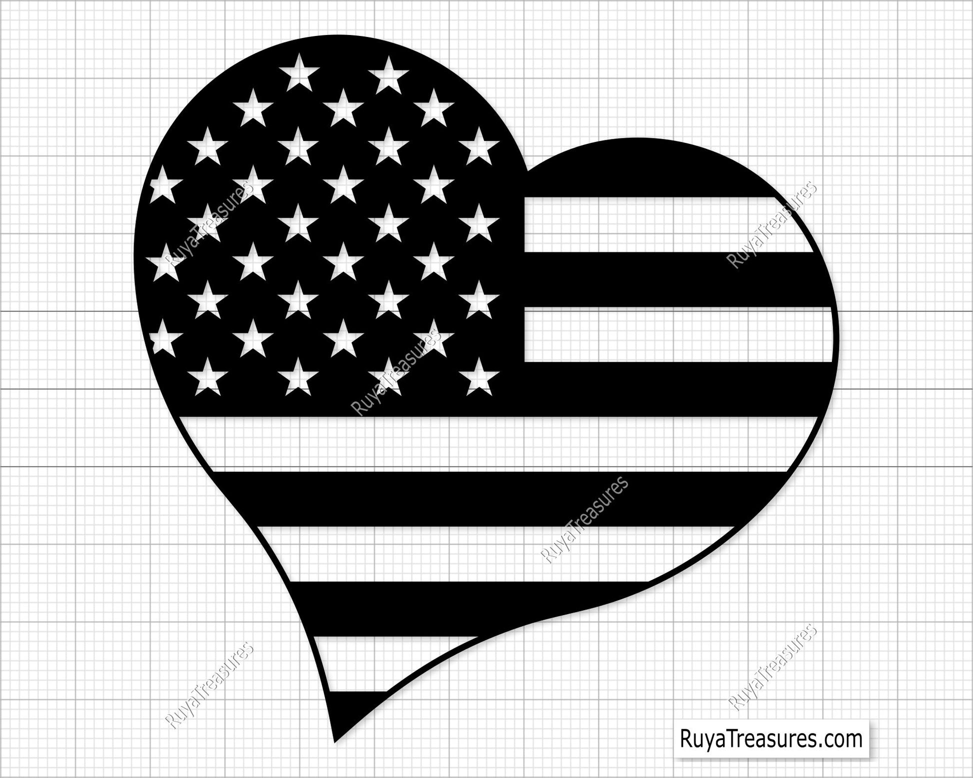 American Heart Flag Svg 