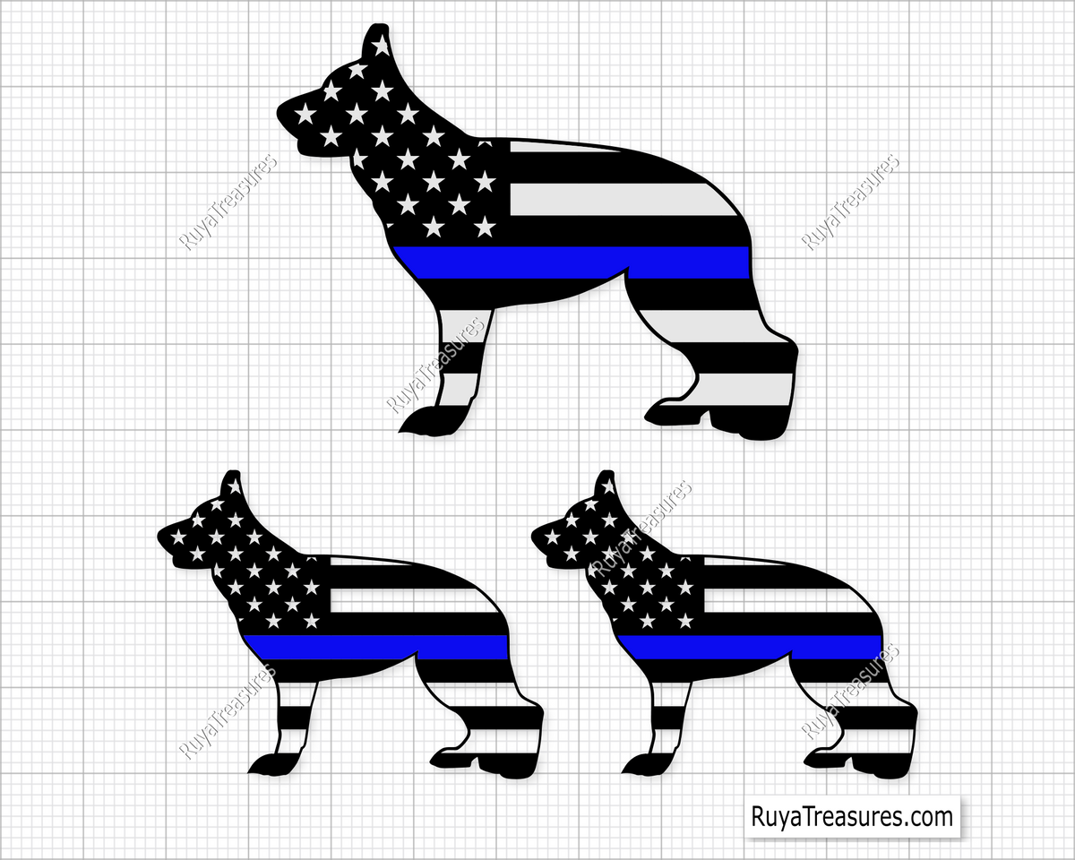American K9 Thin Blue Line svg
