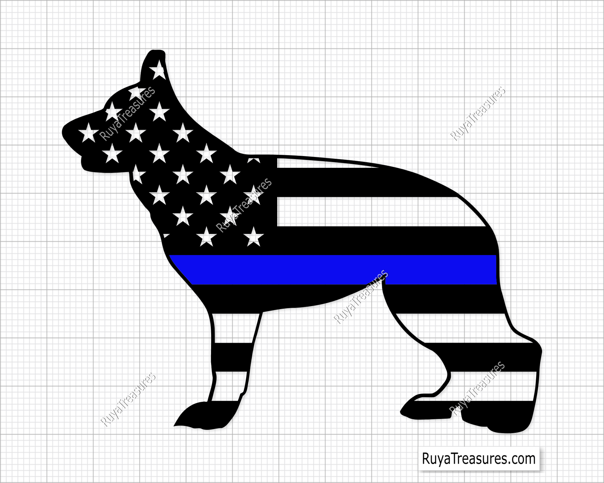 American K9 Thin Blue Line svg